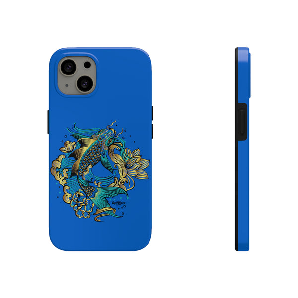 Tough Phone Case - glossy finish "Koi Nishikigoi" GolfDisco stamp - Polycarbonate shell, rubber lining case - Lightweight