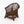 1:24 Dollhouse Miniature Wicker-Style Arm Chair, Patio Chair – Dark Walnut - 3/4 view (digital recolor, color preview)