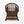 1:24 Dollhouse Miniature Wicker-Style Arm Chair, Patio Chair – Dark Walnut - front view (digital recolor, color preview)