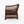 1:24 Dollhouse Miniature Wicker-Style Arm Chair, Patio Chair – Dark Walnut - side view (digital recolor, color preview)