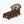 1:24 Dollhouse Miniature Wicker-Style Lounge Set, 2 Piece – Dark Walnut - chaise lounge, 3/4 view (digital recolor, color preview)