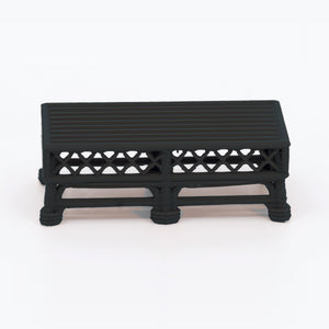 1:24 Dollhouse Miniature Wicker-Style Coffee Table, Patio Table – Ebony - front view (digital recolor, color preview)