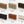 1:24 dollhouse dresser, swatch of 6 finishes: Honey Teak, Natural Oak, Dark Walnut, Black, Terra Cotta, White