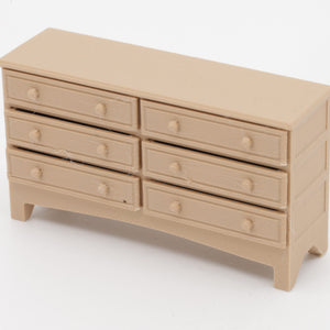 1:24 dollhouse 6-drawer dresser in Natural Oak, unedited real photo
