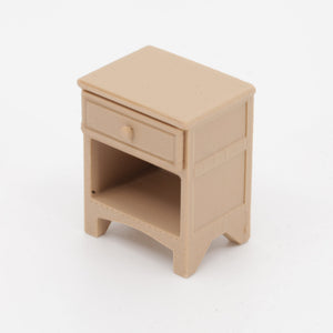 1:24 dollhouse nightstand in Natural Oak, real photo (fine print strings retouched)