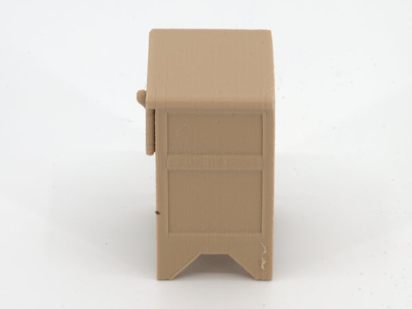 1:24 dollhouse nightstand in Natural Oak, side view, real photo