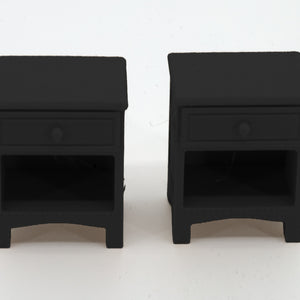 1:24 dollhouse pair of nightstands in Black, digital color preview of our real photo