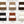 1:24 dollhouse sleigh bed, swatch of 6 finishes: Honey Teak, Natural Oak, Dark Walnut, Black, Terra Cotta, White; slat panel stays Natural Oak