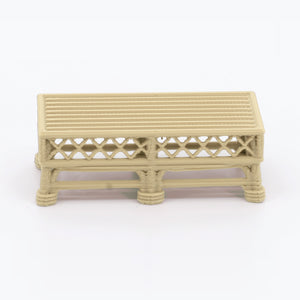 1:24 Dollhouse Miniature Wicker-Style Coffee Table, Patio Table – White Oak - front view (digital recolor, color preview)