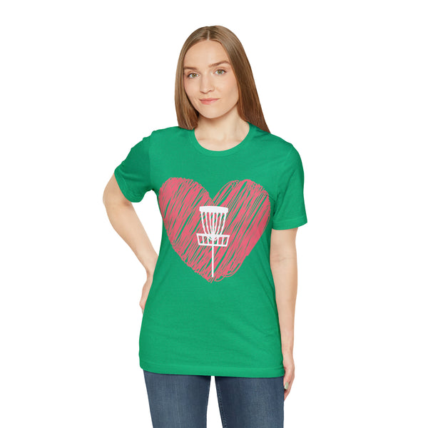 T shirt "Heart Disc Golf" Unisex Adult Size short sleeve Jersey tee, shirt - Heart - Discgolf basket Cotton Crew neck DIS GOLF FAN SHIRT DISC GOLF SHIRT DTG GOLFDISCO GOLFDISCO.COM I HEART DISC GOLF I LOVE DISC GOLF SHIRT Men's Clothing Regular fit T-shirts Unisex Women's Clothing