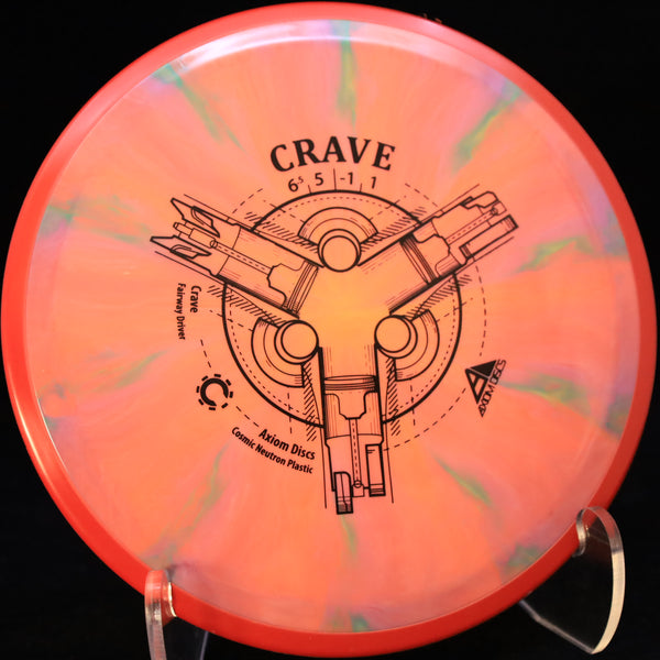 axiom - crave - cosmic neutron - fairway driver 170-175 / orange pink/red orange/172