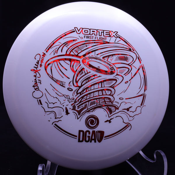 dga - vortex - proline - fairway driver - first flight bone white/red shatter/169