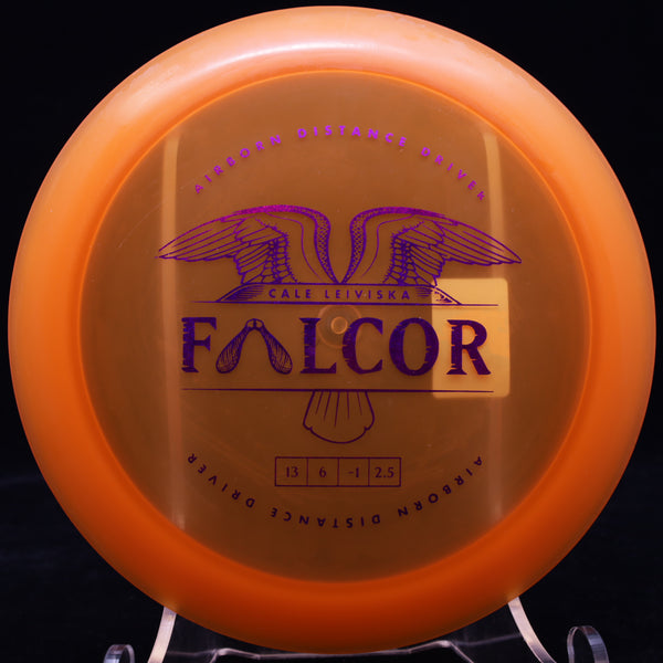 prodigy - falcor - 400 plastic - distance driver orange/purple micro glitter/173