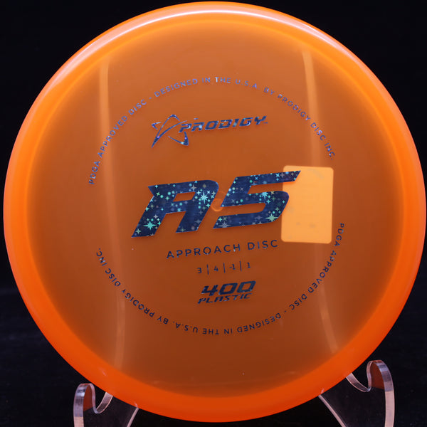 prodigy - a5 - 400 plastic - first run approach disc orange/blue stars/174
