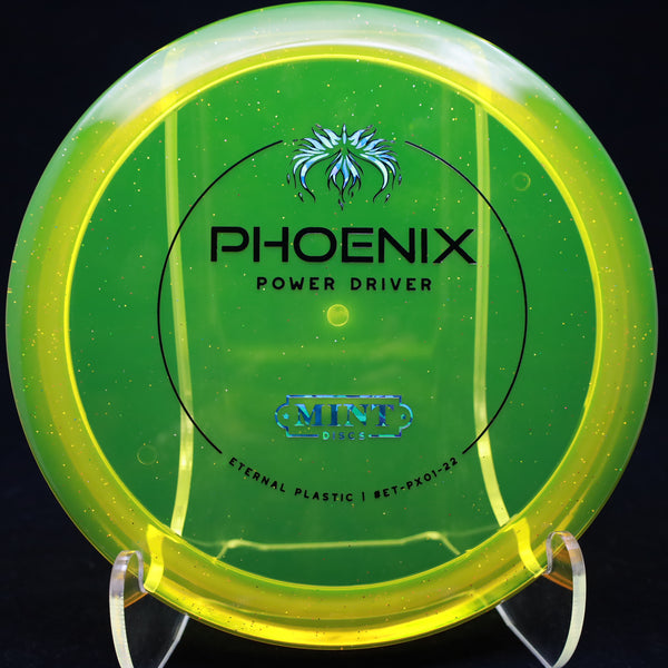 mint discs - phoenix - eternal - overstable distance driver 170-177 / yellow/blue/172