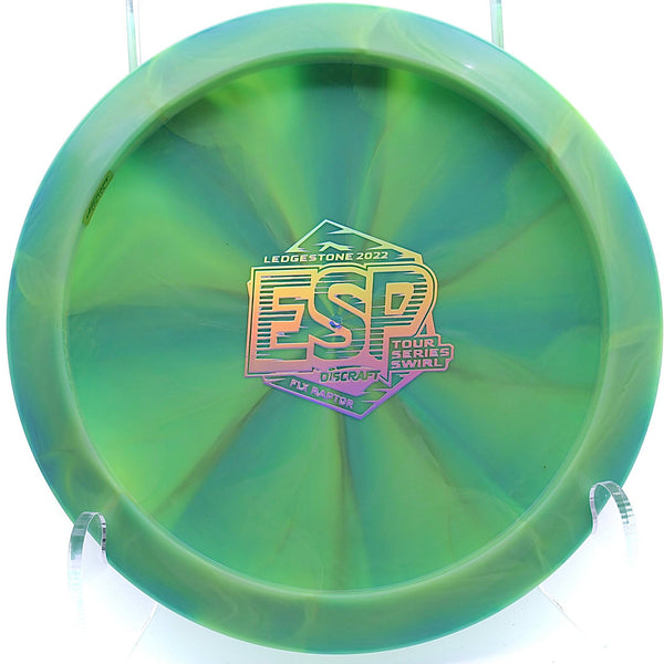 discraft - raptor - esp tour series swirl flx - 2022 ledgestone edition green lime/silver/174