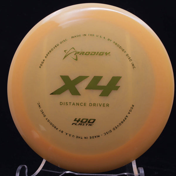 prodigy - x4 - 400 plastic - distance driver orange/gold/172