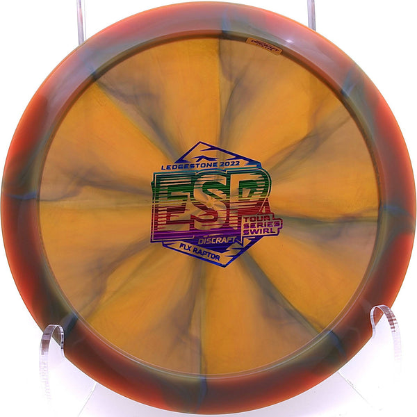 discraft - raptor - esp tour series swirl flx - 2022 ledgestone edition orange grey/rainbow/174