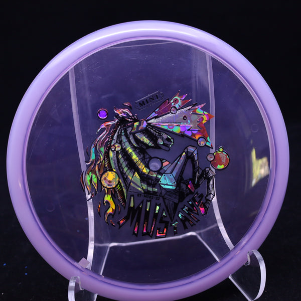 mint discs - mustang - eternal plastic - robo-horse triple foil stamp purple light/pink flowers/174