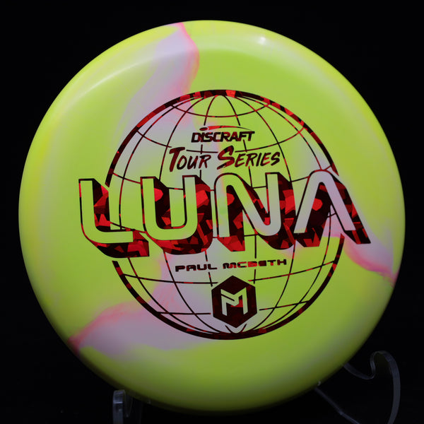 discraft - luna - esp - 2022 tour series paul mcbeth 173-174 / yellow pink mix/red shards
