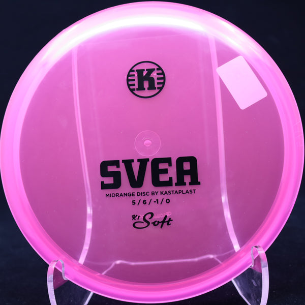 Kastaplast - SVEA - K1 SOFT- Midrange PINK BLACK 177 Driving putter gummy k1 Kastaplast midrange Midrange Discs midrange driver soft svea