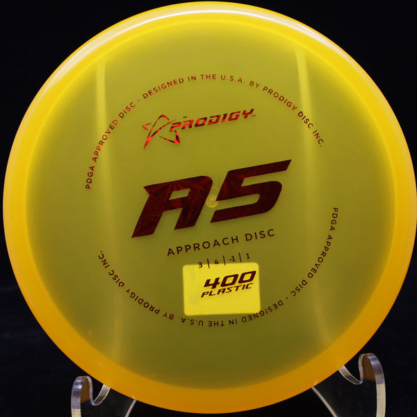 prodigy - a5 - 400 plastic - first run approach disc yellow/red pinwheels/176