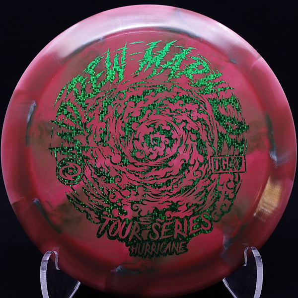 dga - tour series - hurricane - distance driver red grey mix/green led/174