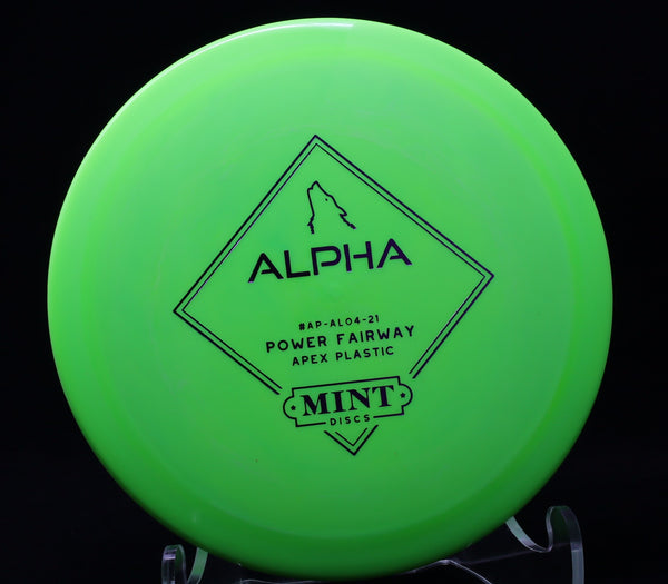 mint discs - alpha - apex plastic - fairway driver neon green/purple/175